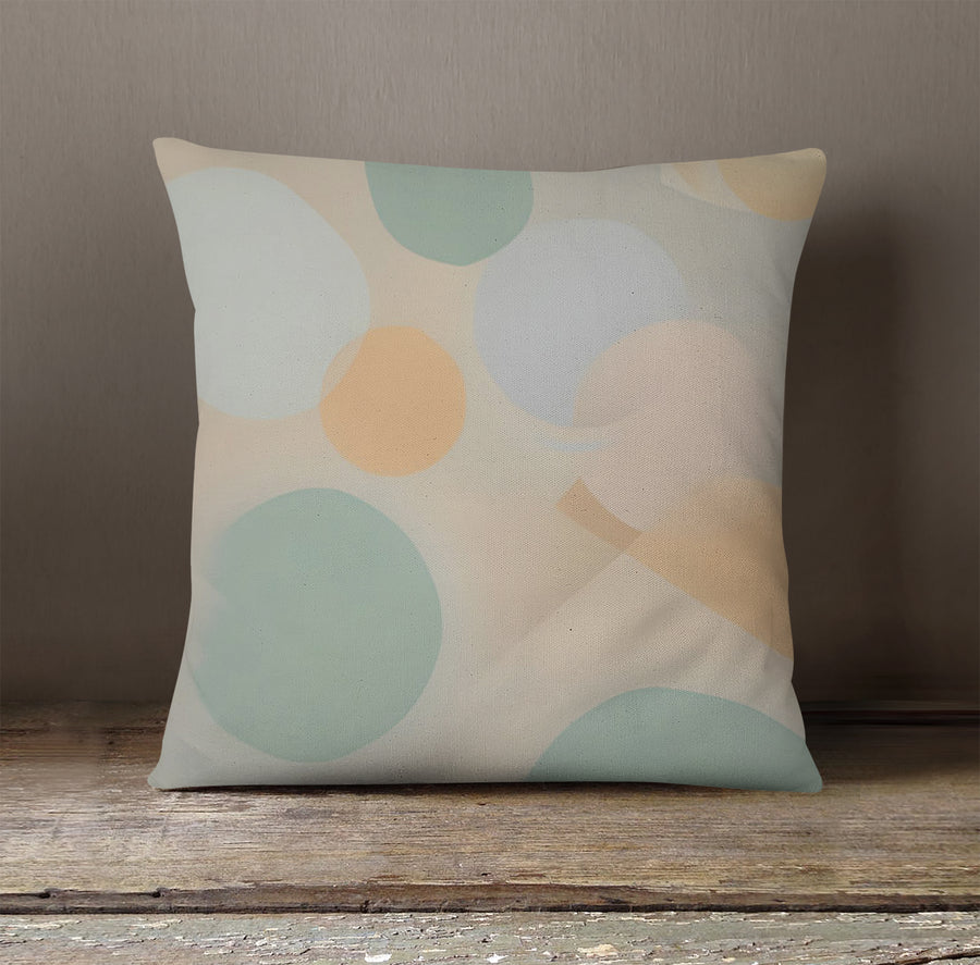 Beige Minimalist Circle Pattern Throw Pillow Cover