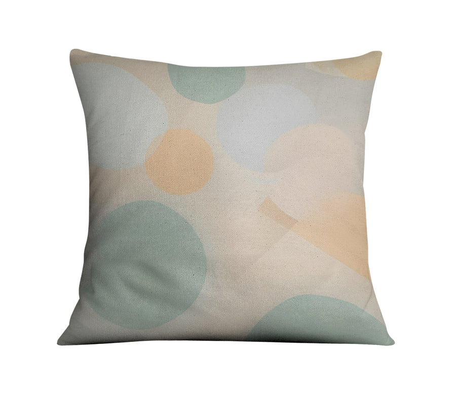 Beige Minimalist Circle Pattern Throw Pillow Cover