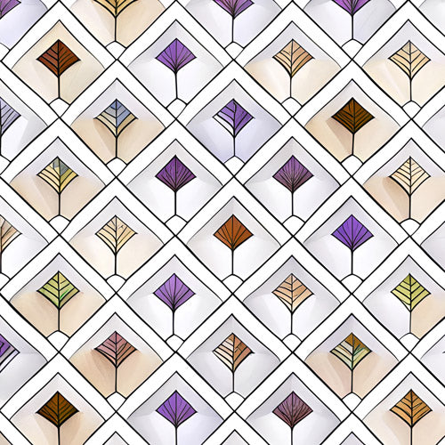 Beige and Purple Diamond Tile Pattern