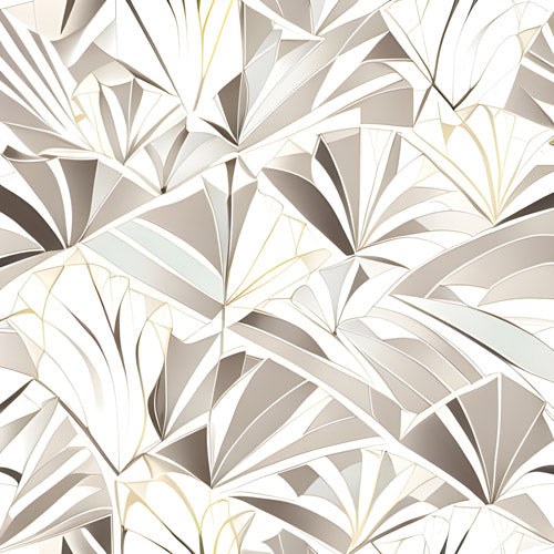 Beige Geometric Fan Pattern