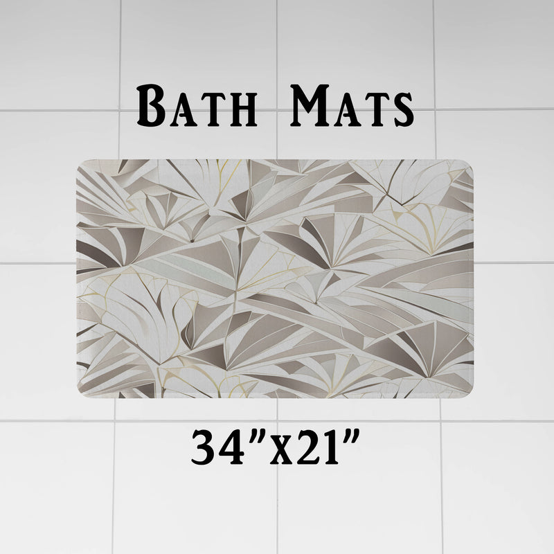 Abstract Art Deco Shower Curtains - Brown and Beige Fanned Shape Design - Deja Blue Studios