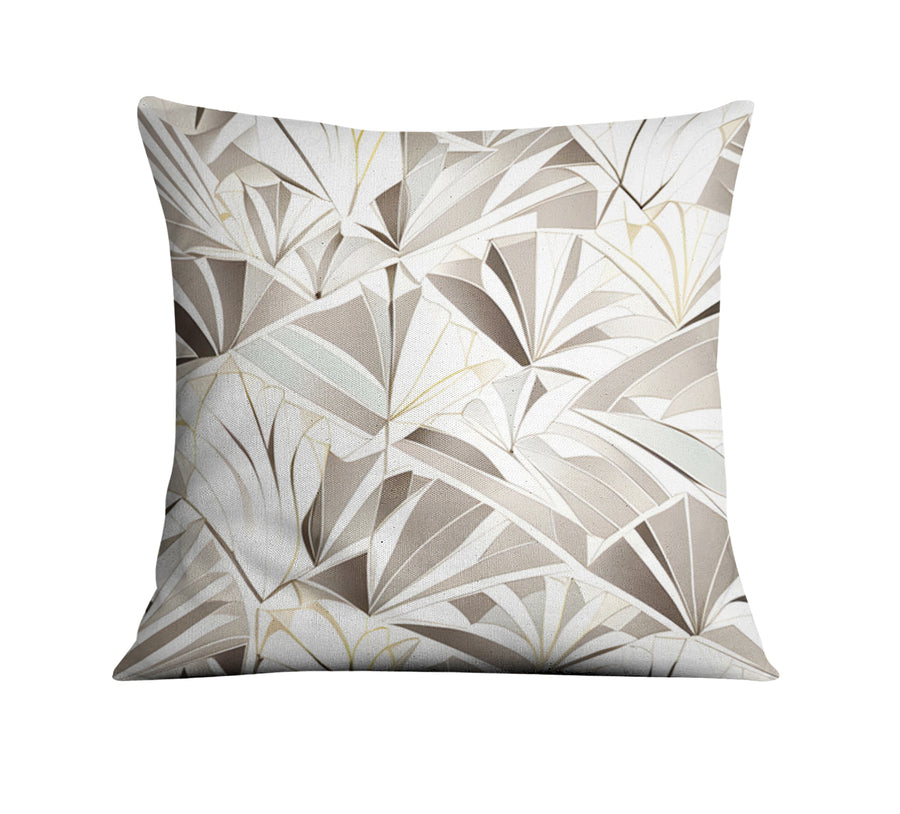 Beige Geometric Fan Pattern Throw Pillow Cover