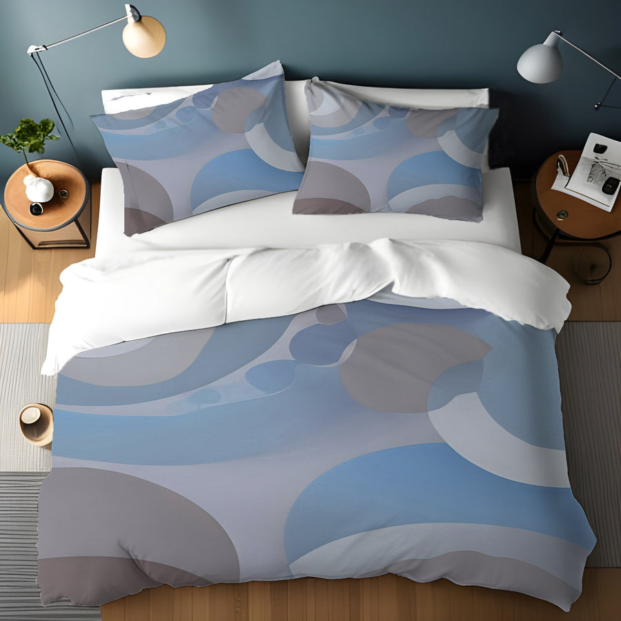 Blue Minimalist Circle Abstract Pattern Duvet Cover