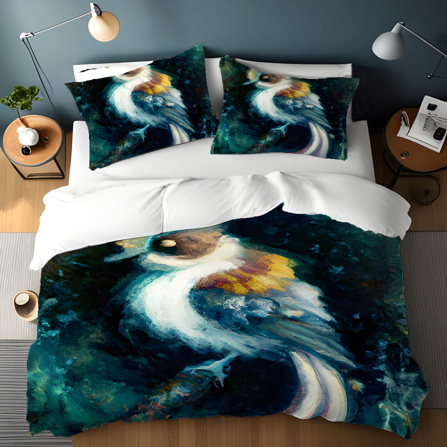 Blue Bird Portrait Artwork Duvet Cover