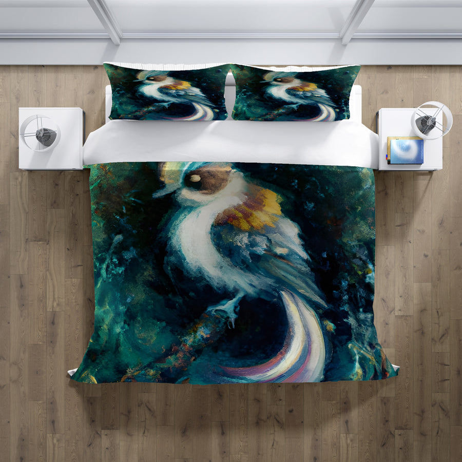 Blue Bird Portrait Artwork Duvet Cover