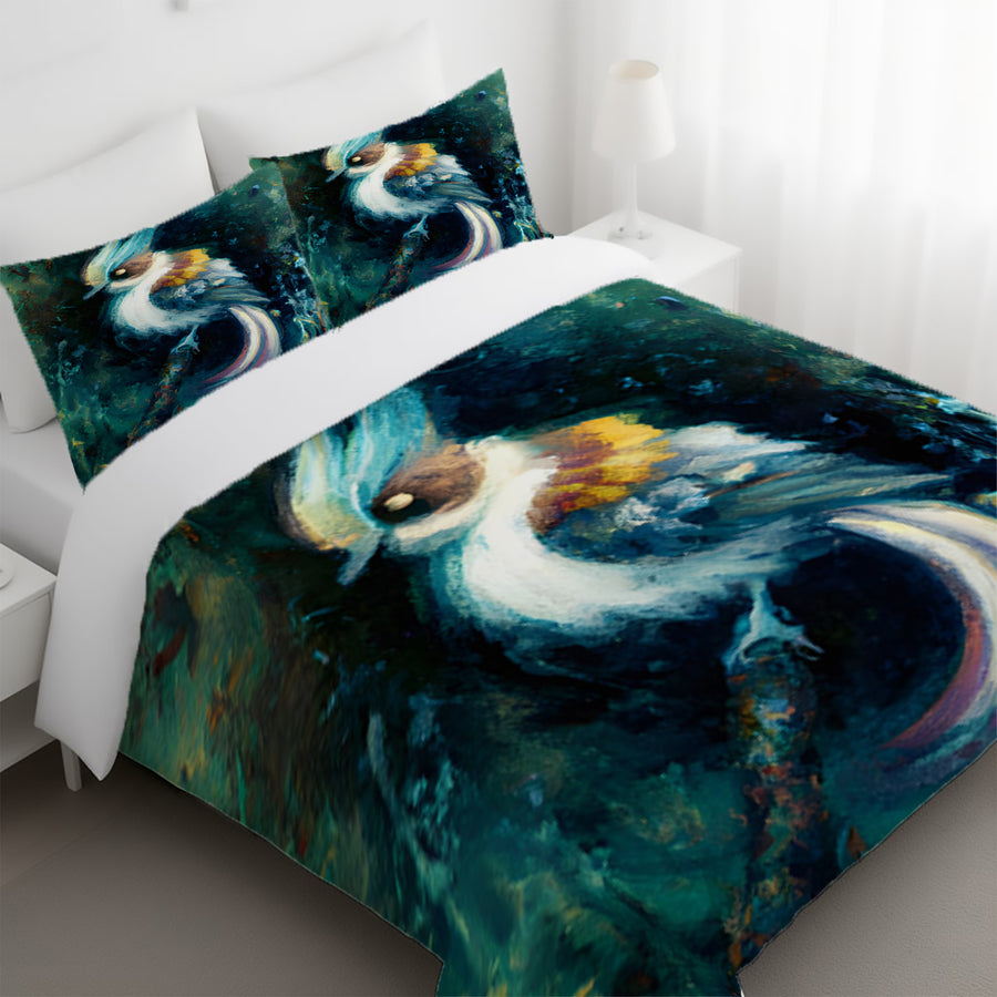 Blue Bird Portrait Artwork Duvet Cover
