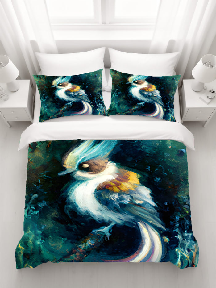 Blue Bird Portrait Artwork Duvet Cover