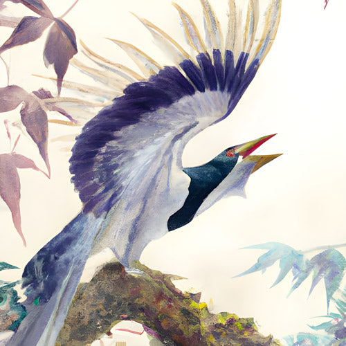 Purple Crane Bird Artwork