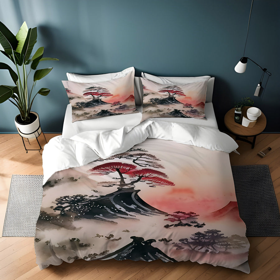 Pink Mist Landscape Artwork Duvet Cover