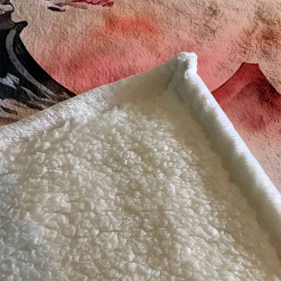 Pink Mist Landscape Artwork Fleece Sherpa Blanket