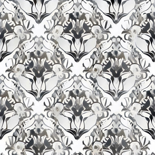 Gray Ornamental Damask Pattern
