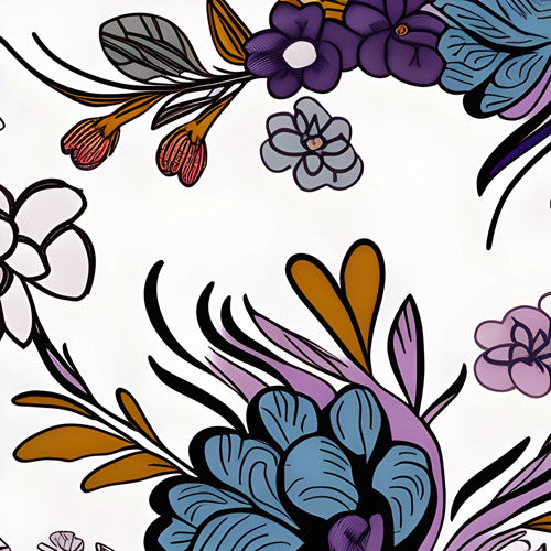 Purple Floral Botanical Pattern