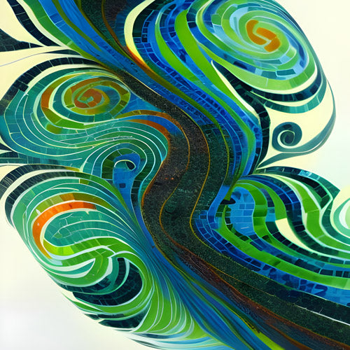 Blue and Green Swirl Abstract Pattern