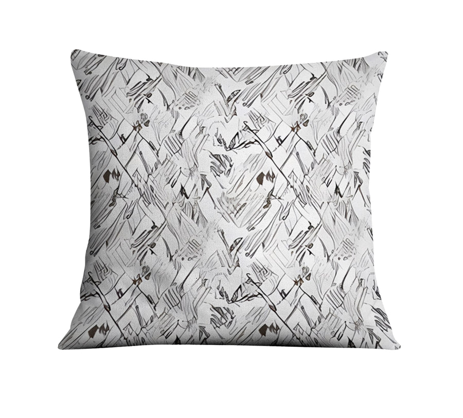 Gray Sketch Texture Abstract Pattern Throw Pillow Cover