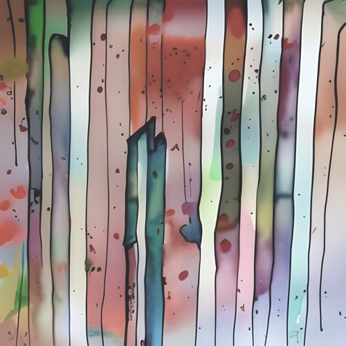 Pink Vertical Watercolor Stripe Pattern