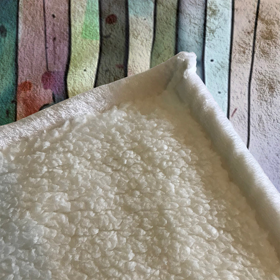 Pink Vertical Watercolor Stripe Pattern Fleece Sherpa Blanket