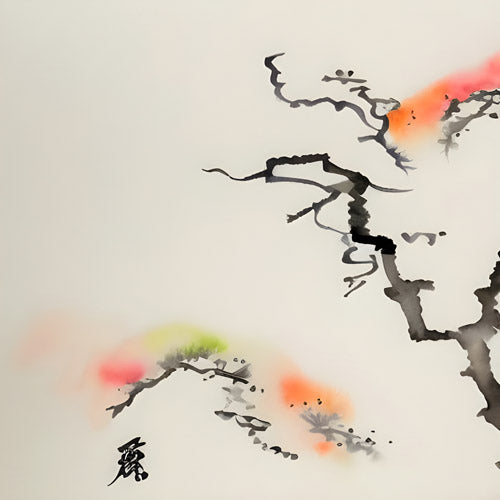 Minimalist Abstract Branch Landscape Artwork