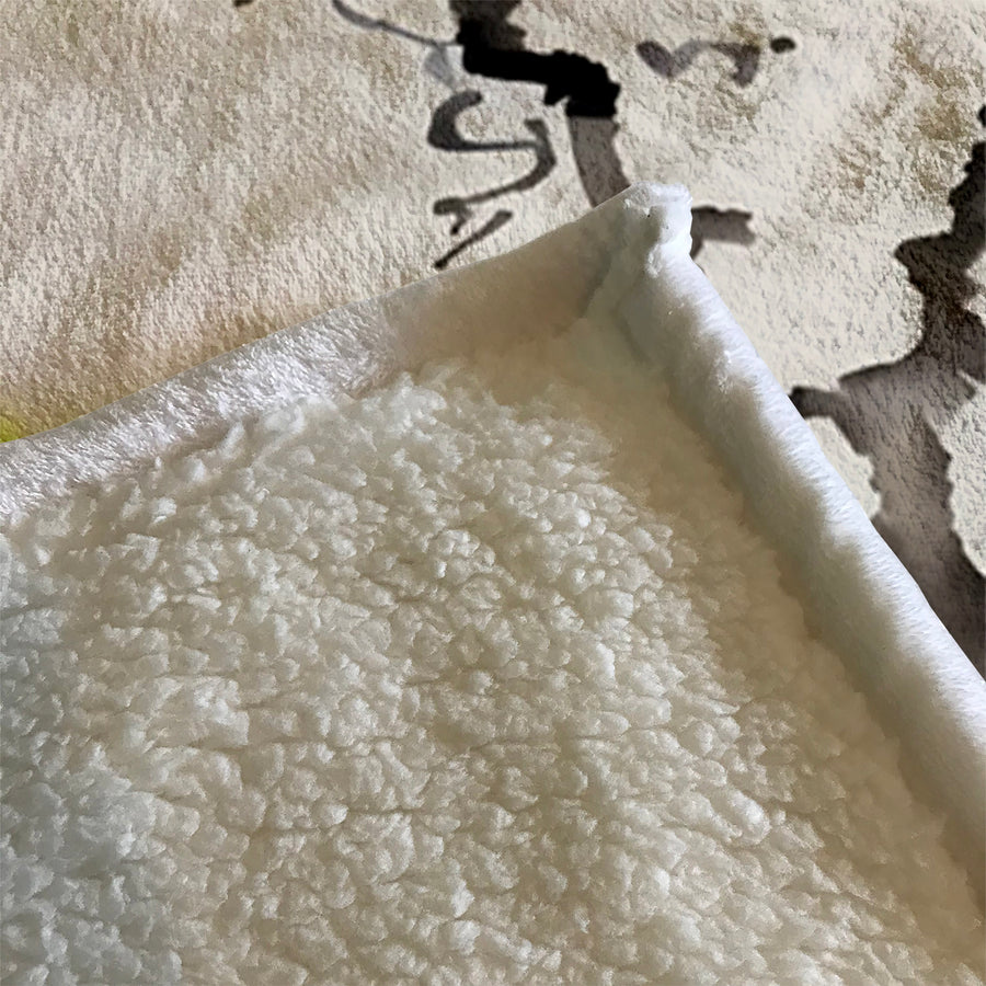 Minimalist Abstract Branch Landscape Artwork Fleece Sherpa Blanket