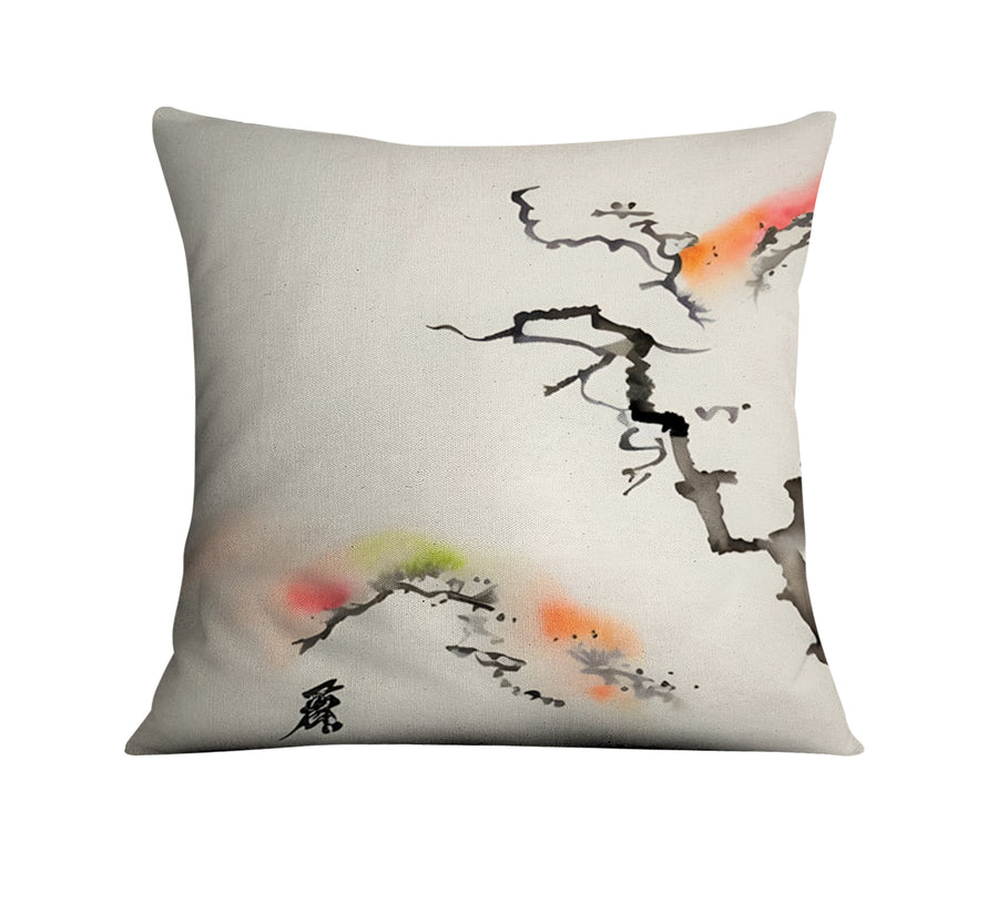 Minimalist Abstract Branch Landscape Artwork Throw Pillow Cover