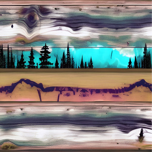 Purple Horizon Landscape Abstract Pattern