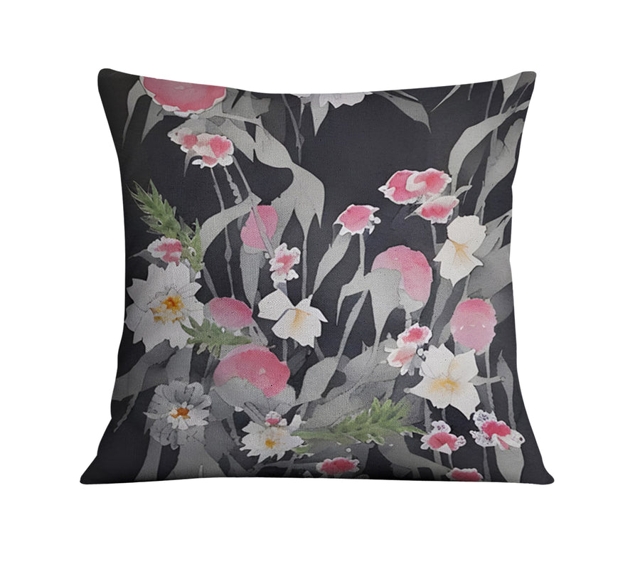 Pink Floral Botanical Pattern Throw Pillow Cover
