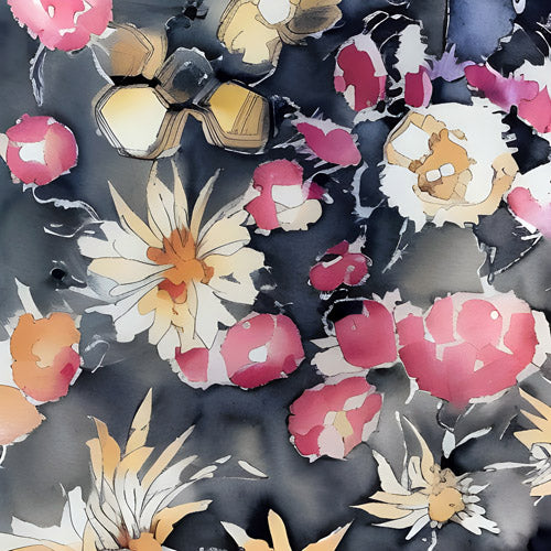 Pink Floral Garden Artwork