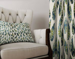 Light Green Raindrop Pattern Window Curtains - Deja Blue Studios