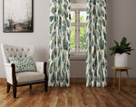 Light Green Raindrop Pattern Window Curtains - Deja Blue Studios