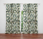 Light Green Raindrop Pattern Window Curtains - Deja Blue Studios
