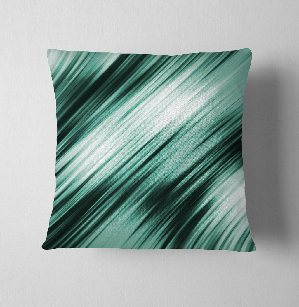 Aqua Green Mint Throw Pillow | Abstract Lines | Ripple Pattern Print - Deja Blue Studios