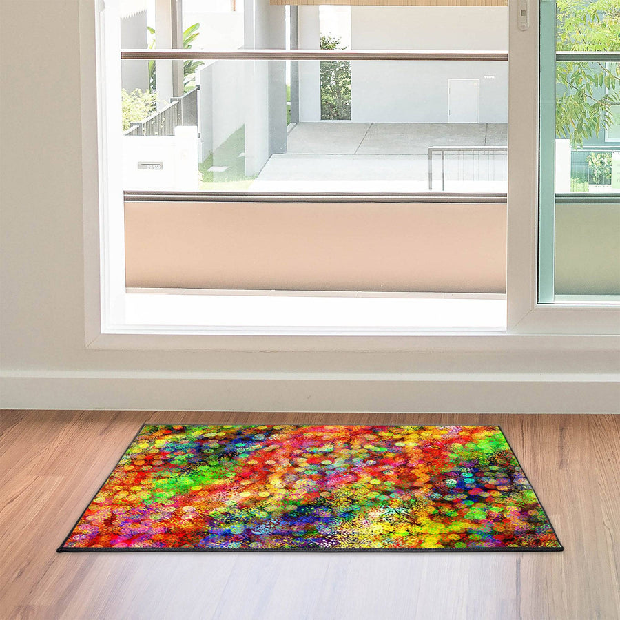 Colorful Bokeh Abstract Door Rug | Front Doormat - Deja Blue Studios