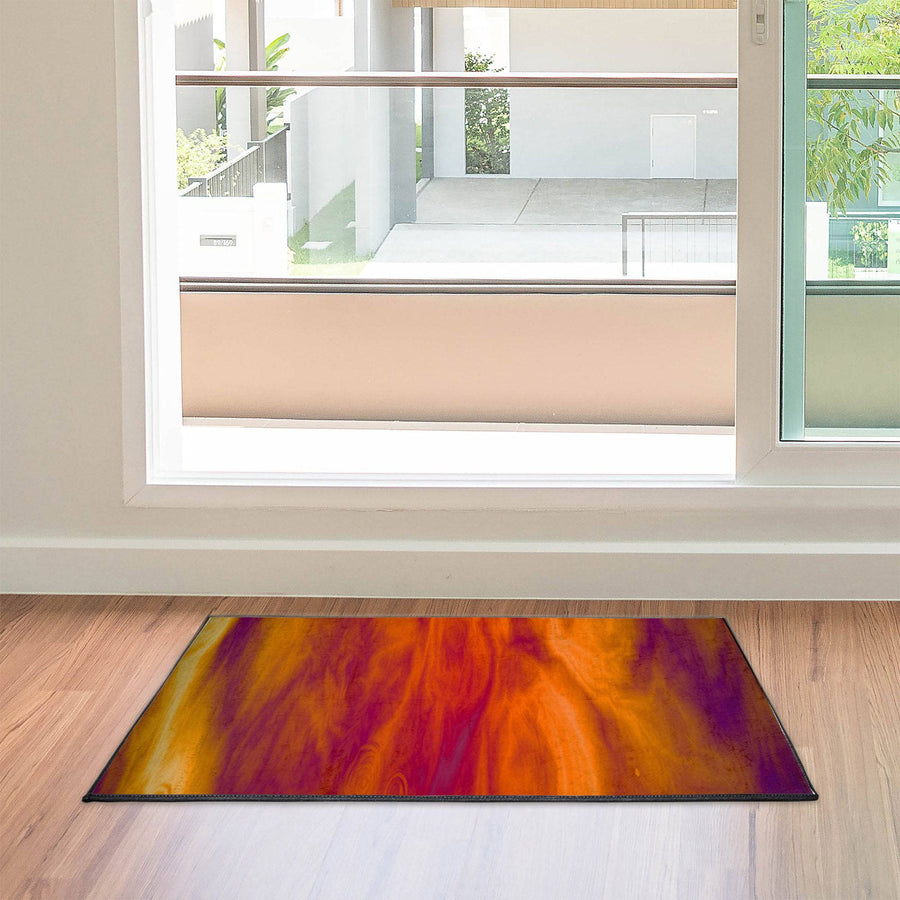 Boho Grunge "Fire" Door Rug | Front Doormat - Deja Blue Studios