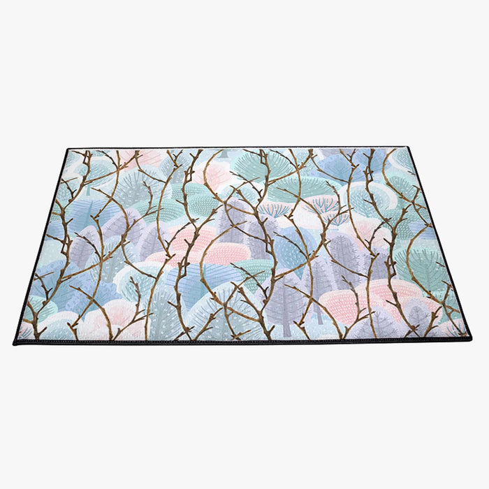Watercolor Trees and Sticks Door Rug | Front Doormat - Deja Blue Studios