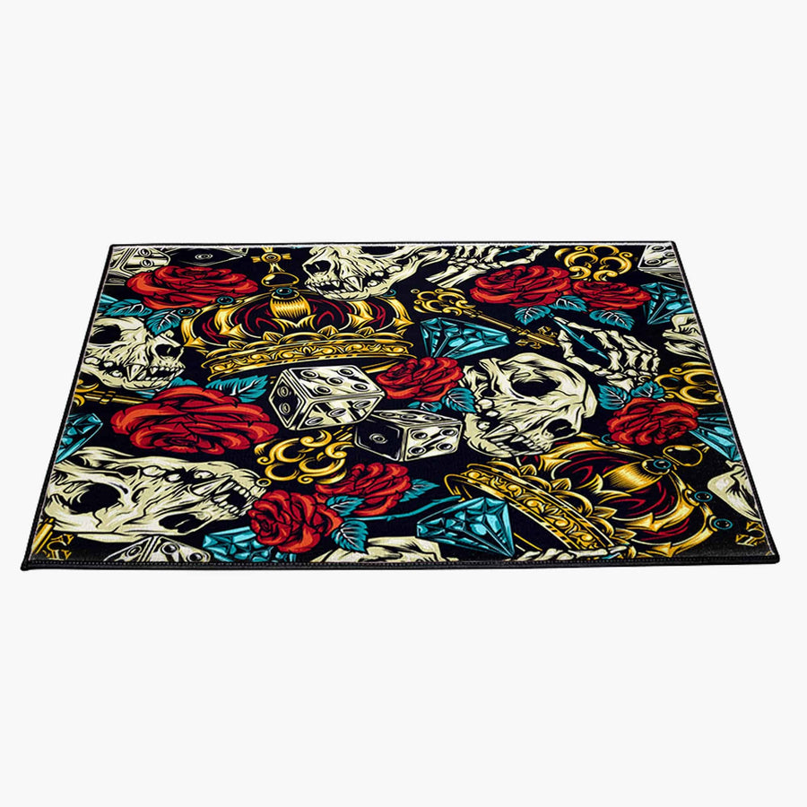 Kings Diamonds, Crowns and Skulls Door Rug | Front Doormat - Deja Blue Studios