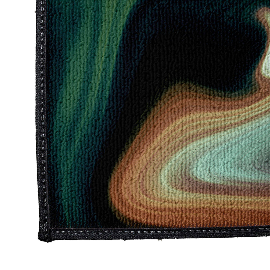 Green and Tan Smoke Swirl Door Mat - Deja Blue Studios