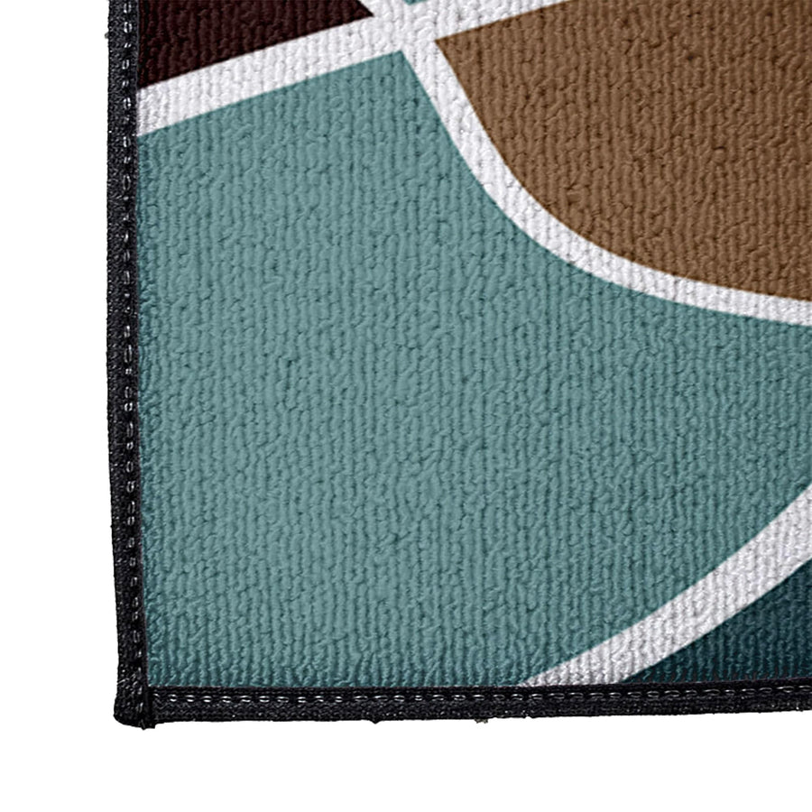 Multi Pattern Blue and Brown Door Mat - Deja Blue Studios