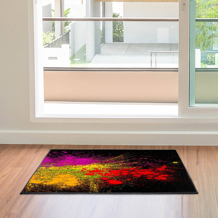 Black Ink Splatter Door Mat - Deja Blue Studios