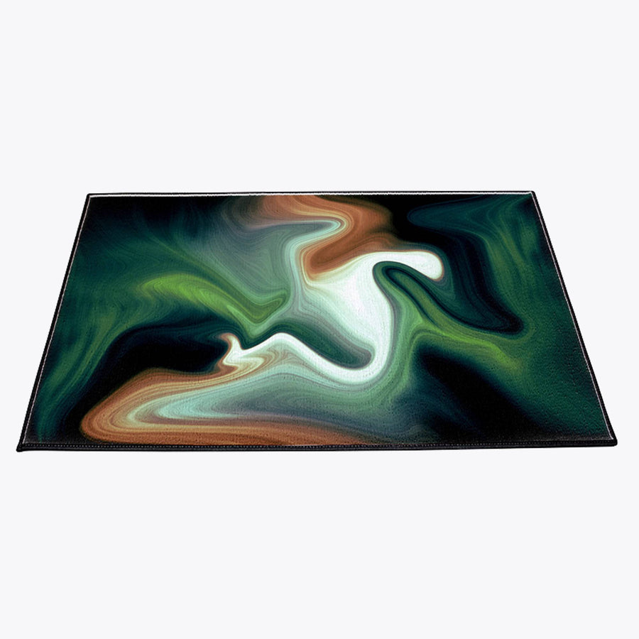 Green and Tan Smoke Swirl Door Mat - Deja Blue Studios
