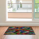 Mandala Watercolor Blocks Door Rug | Front Doormat - Deja Blue Studios