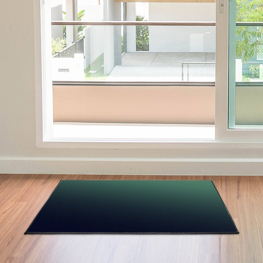 Black and Green Ombre Gradient Door Mat - Deja Blue Studios