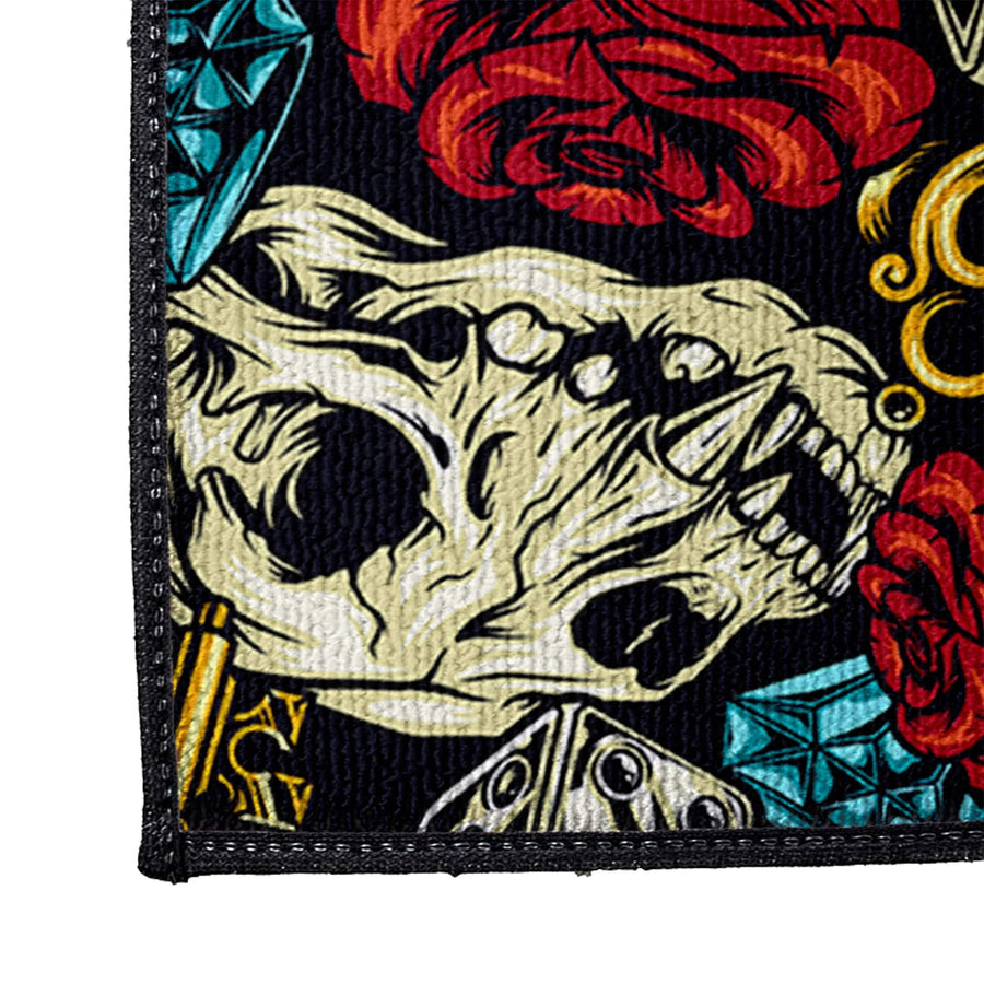 Kings Diamonds, Crowns and Skulls Door Rug | Front Doormat - Deja Blue Studios