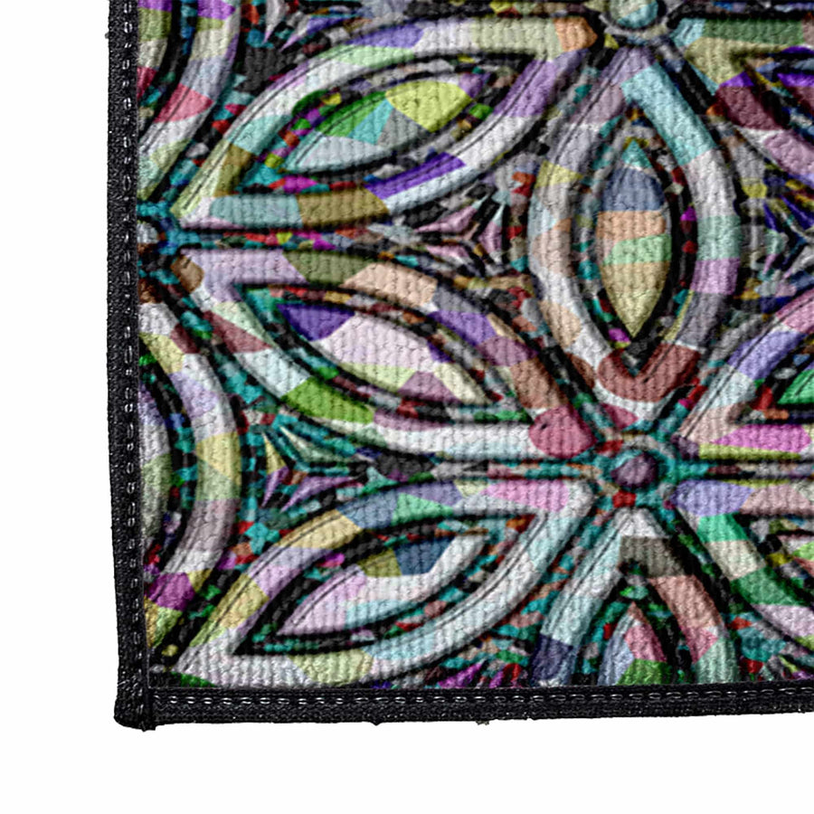 Psychedelic Geometric Pattern Door Rug | Front Doormat - Deja Blue Studios