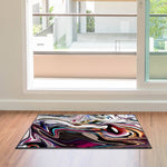 Beautiful Multi-Color Abstract Swirl Door Rug | Front Doormat - Deja Blue Studios
