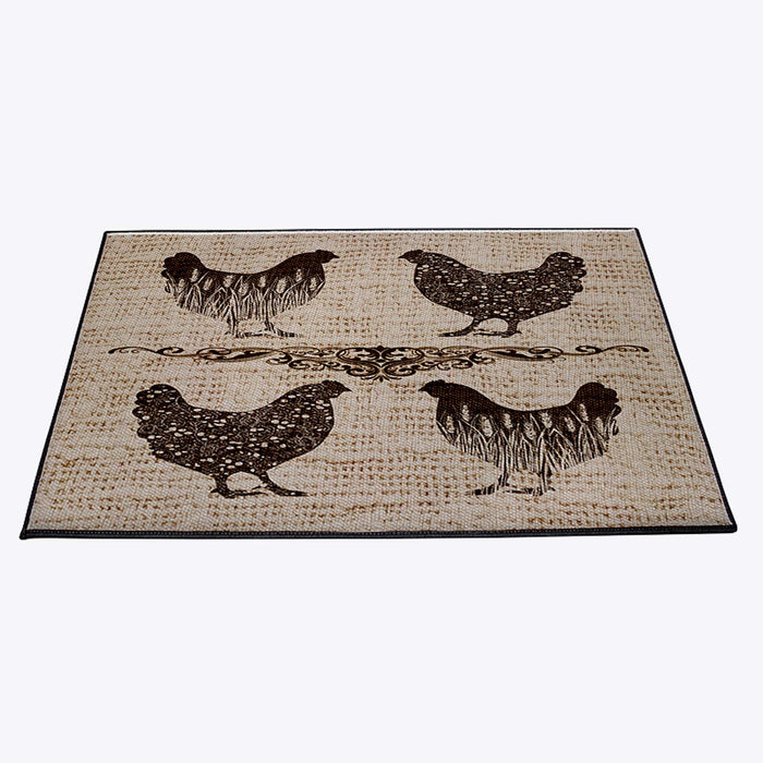 Rustic Chicken Farmhouse Door Rug | Front Doormat - Deja Blue Studios