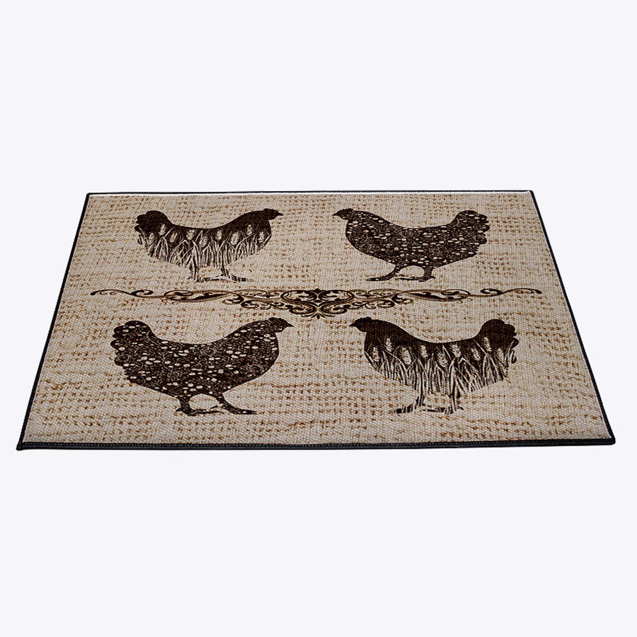 Rustic Chicken Farmhouse Door Rug | Front Doormat - Deja Blue Studios
