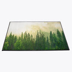 Foggy Pine Forest Door Rug | Front Doormat - Deja Blue Studios