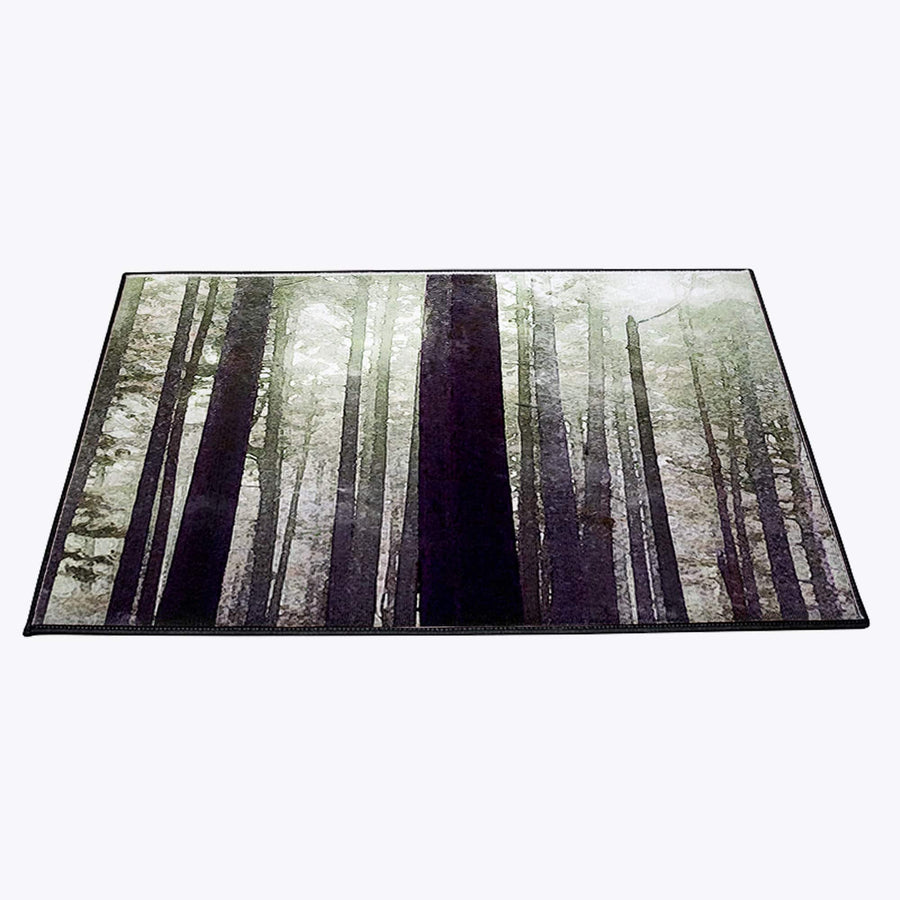 Mist Forest Trees Door Rug | Front Doormat - Deja Blue Studios