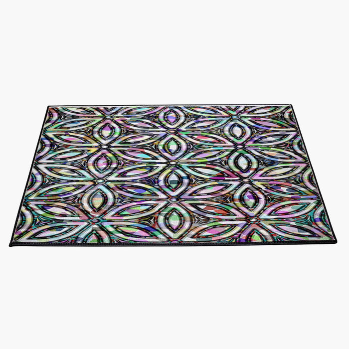 Psychedelic Geometric Pattern Door Rug | Front Doormat - Deja Blue Studios
