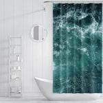 Nautical Green and Blue Deep Ocean Shower Curtain - Deja Blue Studios