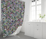 Psychedelic Geometric Pattern Shower Curtain - Deja Blue Studios